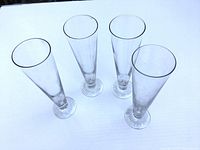 Top view showing all four tall glasses