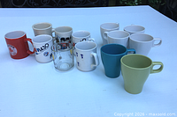 Group view of all mugs and Ikea cups