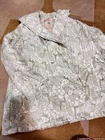 Full front view of patterned jacket