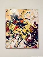 Full view of abstract painting on canvas