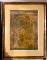 Full view of framed abstract artwork
