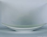 Top view of white sculptural serving dish
