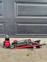Floor jack and bottle jack side-by-side