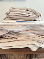 Folded duvet cover and pillowcases showing colour and texture