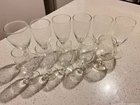Full set of 11 clear glass stemware pieces