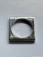 Top view of sterling silver square ring