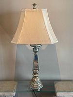 Full view of lamp with shade showing overall condition