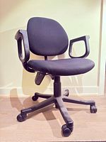 Full view of black adjustable office chair