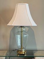 Full view of lamp with shade