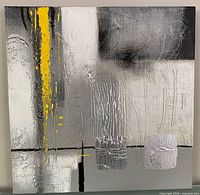 Front view of the square abstract painting showing full design and colors