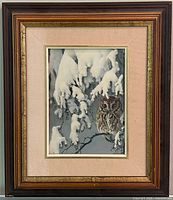 Front view of framed Robert Bateman owl print