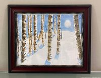 Front view of framed watercolour print showing image, signature, date and frame