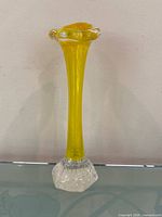Full view of yellow-stemmed Swedish bud vase