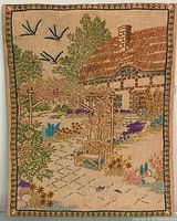 Full view of embroidered wall hanging