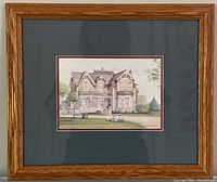 Front view of framed print showing artwork, mat and frame