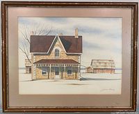 Framed watercolour print full view