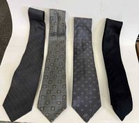 Front view of all four ties side by side