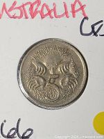 Reverse showing echidna and denomination 5