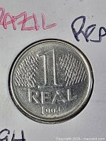 Obverse of 1994 Brazil 1 Real coin