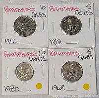 All four coins in flips, full view