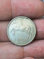 Norway 1 Krone reverse with horse