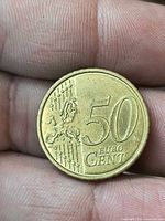 Reverse side showing 50 EURO CENT design with map of Europe