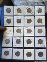 Full 20-coin page front view showing coins in flips