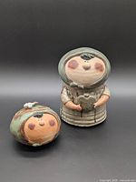 Cookie jar and lidded bowl front view