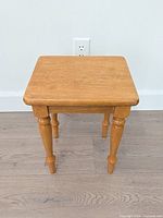 Overall view of square wooden side table