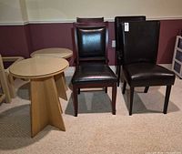 Group shot showing two side tables and four dining chairs