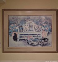 Full view of framed print showing artwork, mat and frame