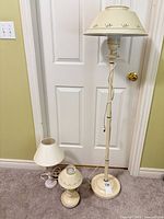 All three lamps standing together for size comparison