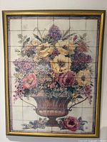 Full view of framed floral bouquet print