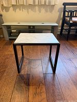 Full view of table front and base