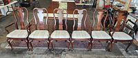 Front view of six matching chairs