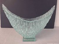 Front view of curved layered glass bowl
