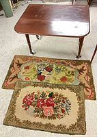 Table top, both rugs laid out in front