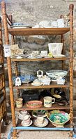 Full view of bamboo etagere with four shelves