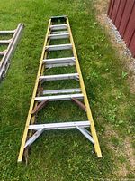 Full view of 8' ladder on grass