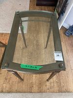 top view showing glass insert and wood frame