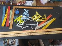 All measuring items spread on table