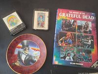 Group shot: book, plate, two 8-tracks