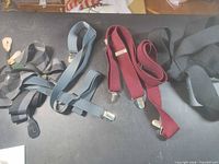 All four pairs of suspenders laid out for overview