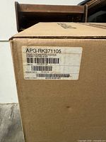 Exterior APG shipping box showing model APG-RK371105 label