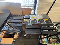 Top view of shelf showing optical drives and battery packs