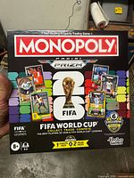 Front of Monopoly Panini Prizm FIFA World Cup board game box