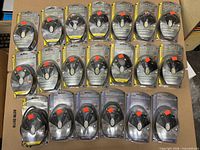 20 Monster Cable packages arranged in four rows