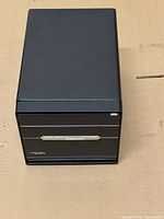 Front view of black Shuttle cube PC case