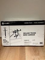 Front of sealed Allen combo pack box showing bike carrier illustration