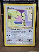 Front of Clefairy Neo Genesis card showing artwork, text, and set details